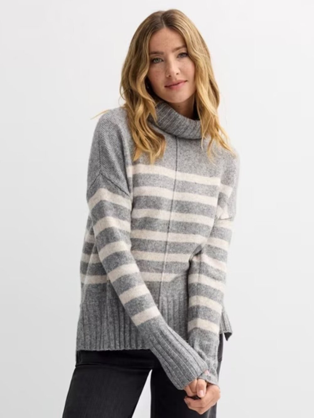 NWT Sonoma Goods for Life Striped Cowl Neck Tunic Sweater XXL